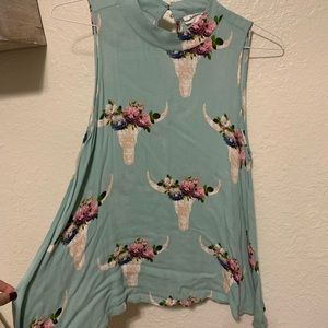 Skull sleeveless top